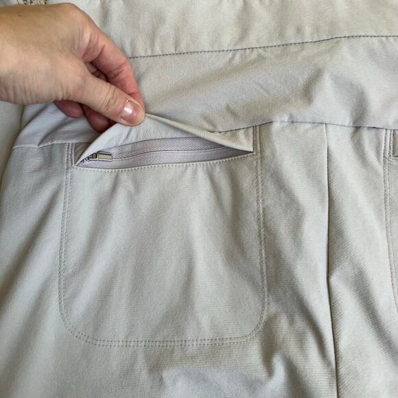 Athleta Sz 6 Wonder Stash Skinny Pants Cream Beige Stretchy Sporty Athleisure - Picture 13 of 16